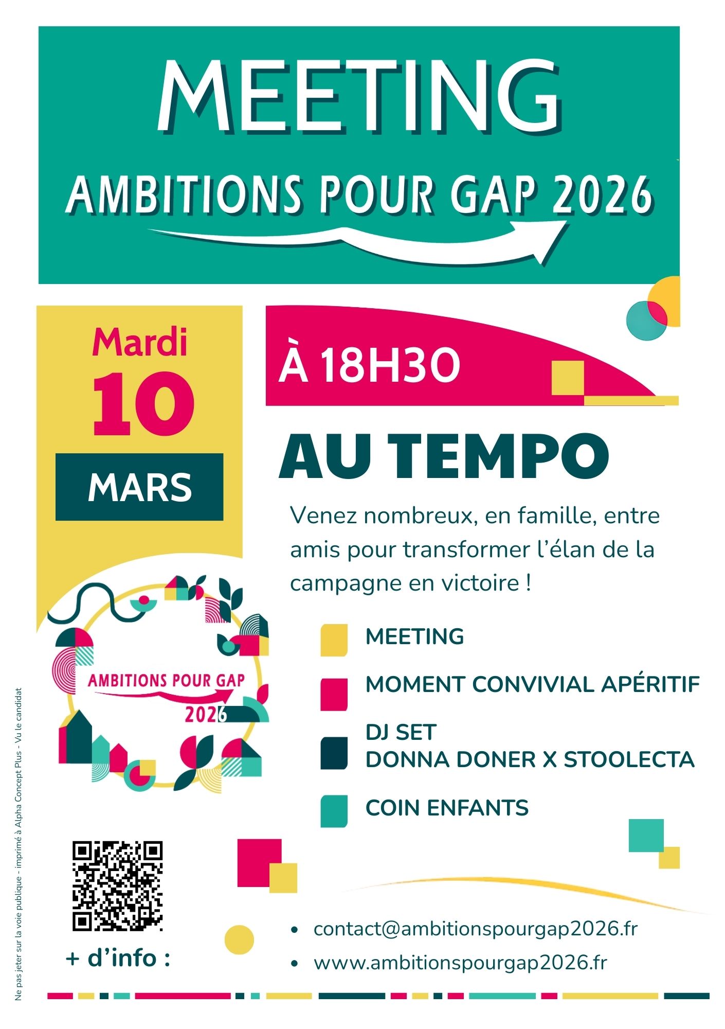 Flyer recto pour le meeting du 10 mars