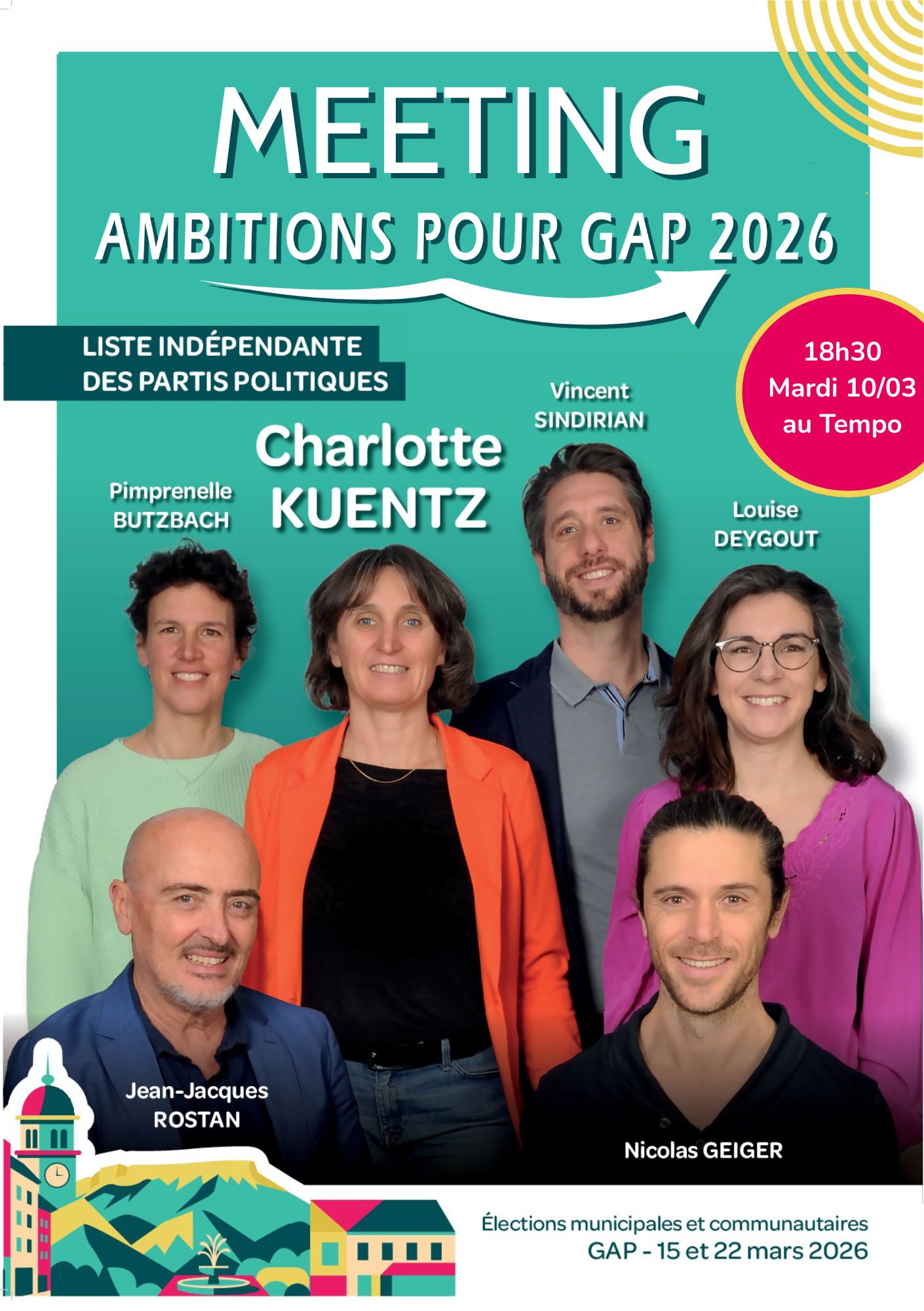 Flyer verso pour le meeting du 10 mars